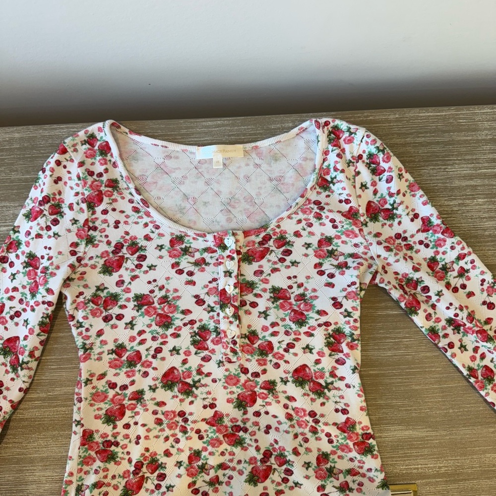 LoveShackFancy Pink Floral Long Sleeve Top